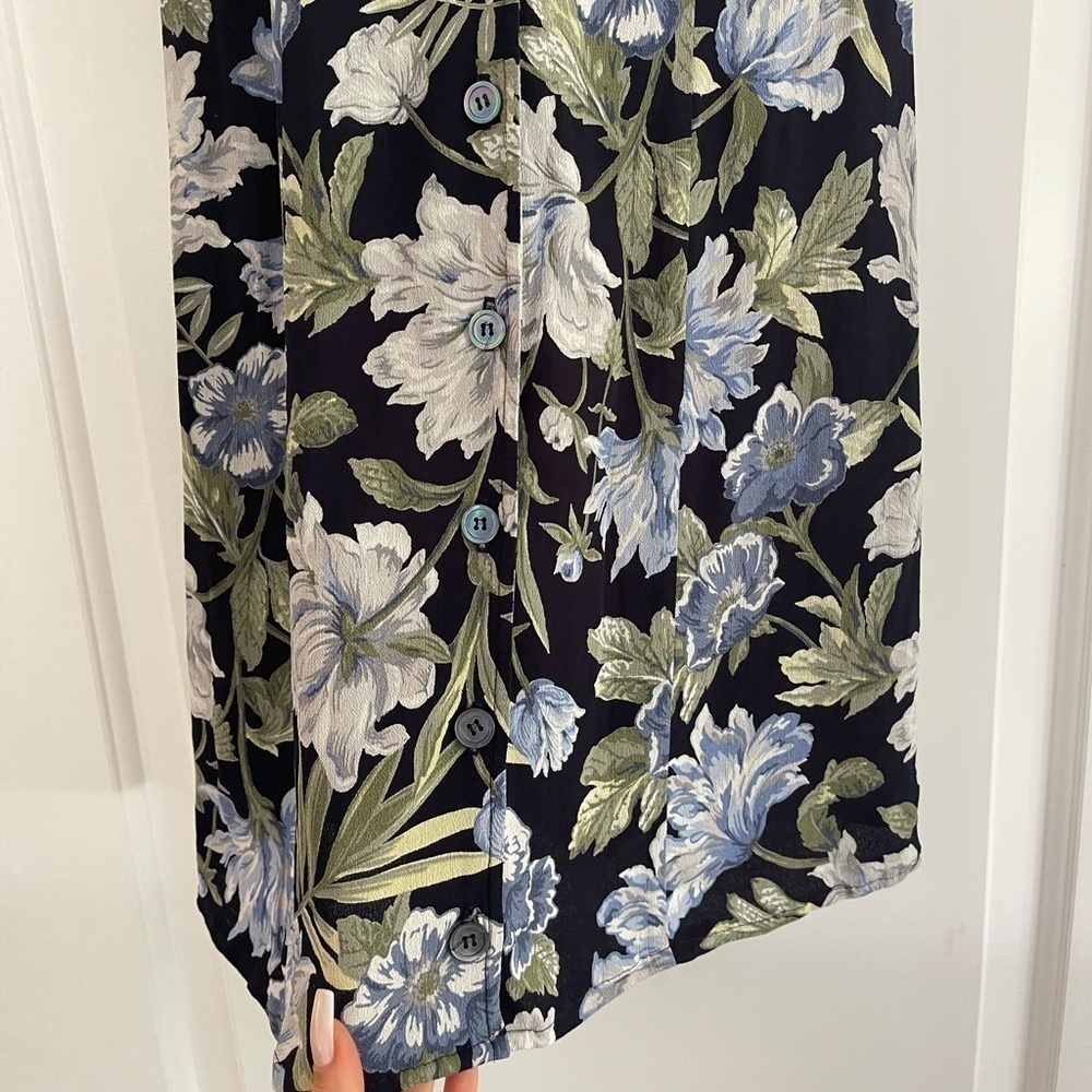 Vintage Karen Kane Floral Button Front Mini Dress - 6 - Picture 2 of 7
